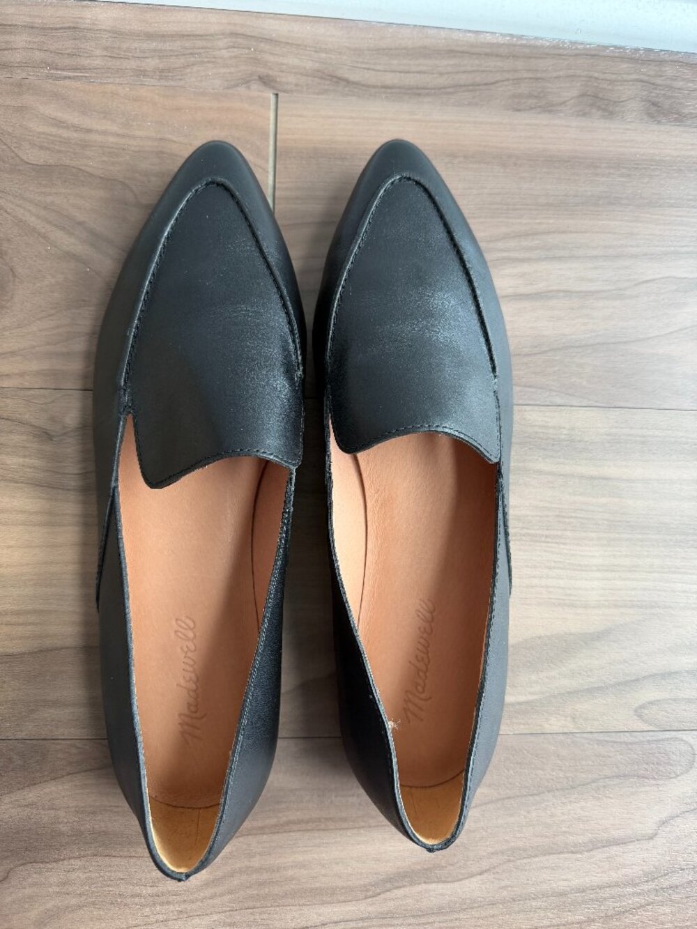 Madewell Black Pointed Leather Loafers